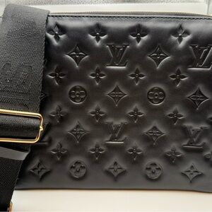 Louis Vuitton Embossed Black Leather Bag